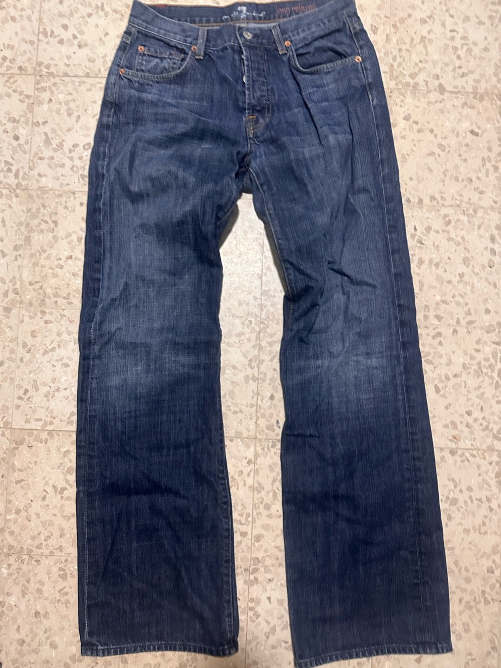7 for all mankind  Dark Blue Straight-Leg Jeans